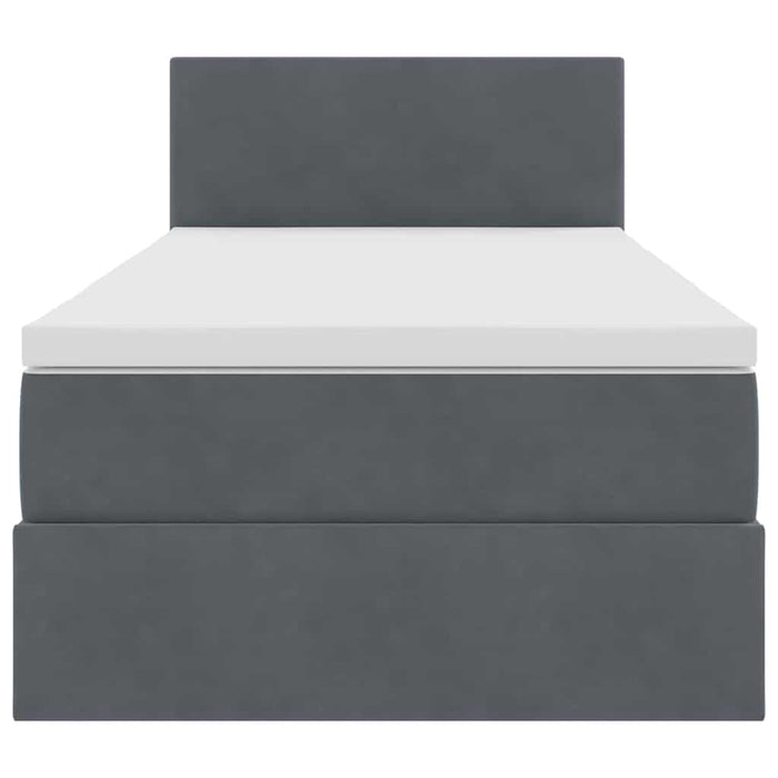 Letto con Contenitore Grigio scuro 100 x 200 cm Velluto 3370678