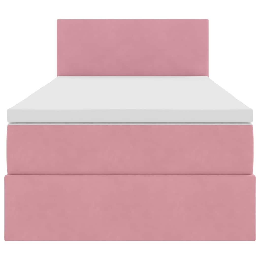Letto con Contenitore con materasso Rosa 100 x 200 cm Velluto