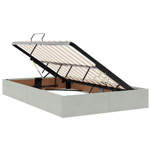 Letto con Contenitore Grigio chiaro 120 x 190 cm Velluto
