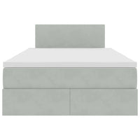 Letto con Contenitore Grigio chiaro 120 x 190 cm Velluto