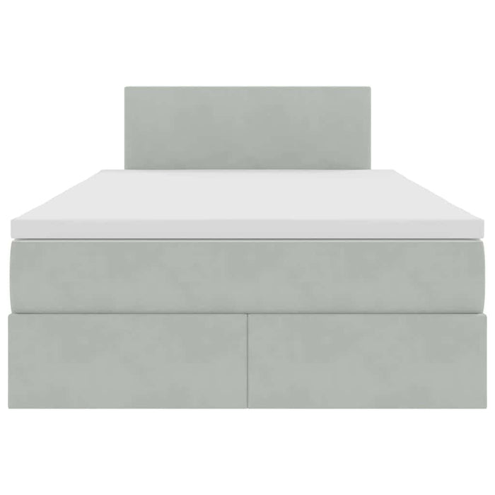Letto con Contenitore Grigio chiaro 120 x 190 cm Velluto