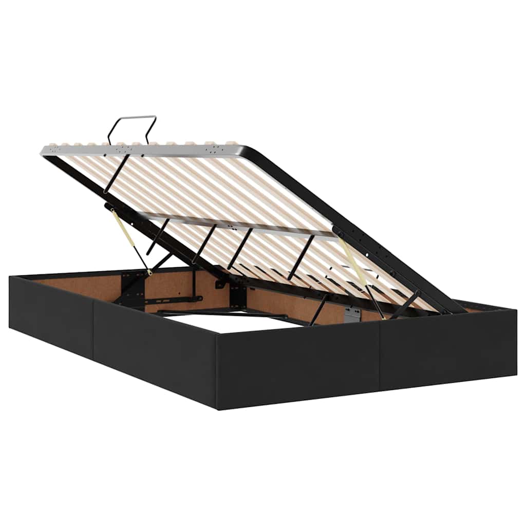Letto con Contenitore con materasso Nero 120 x 190 cm Velluto
