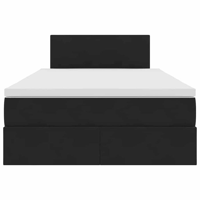 Letto con Contenitore con materasso Nero 120 x 190 cm Velluto