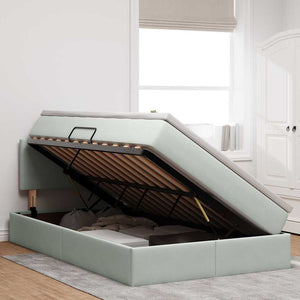 Letto con Contenitore Grigio chiaro 120 x 200 cm Velluto