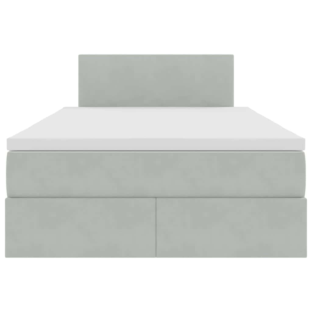 Letto con Contenitore Grigio chiaro 120 x 200 cm Velluto
