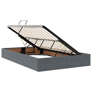 Letto con Contenitore Grigio scuro 120 x 200 cm Velluto