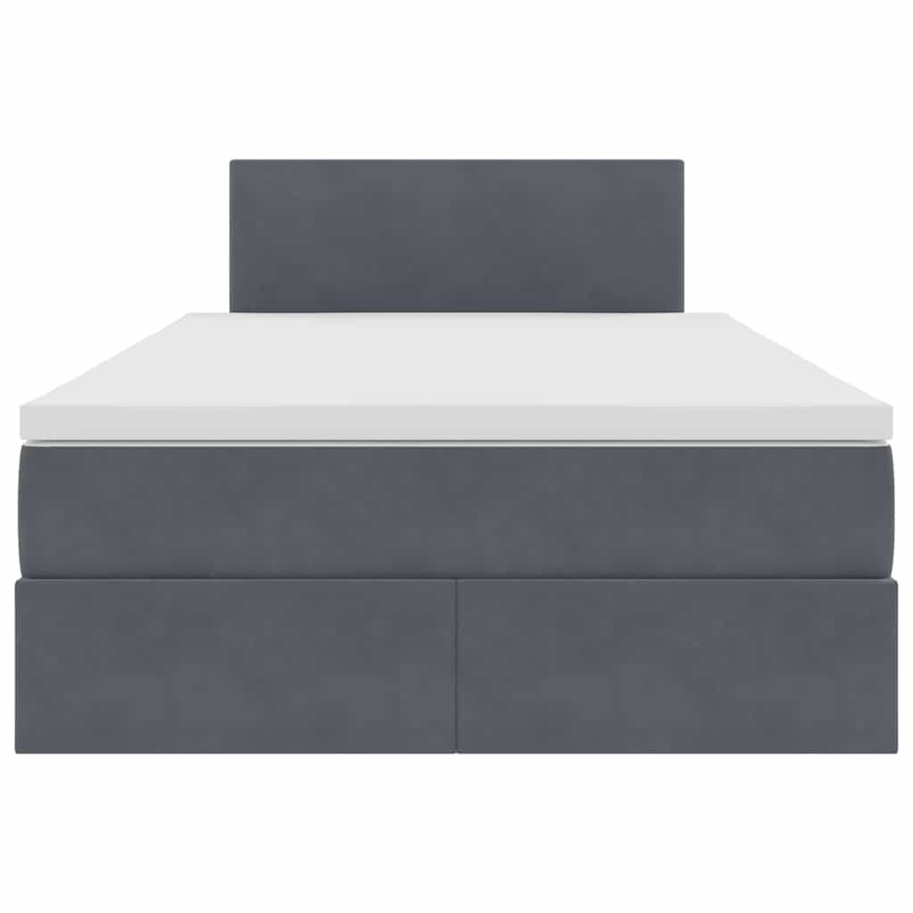 Letto con Contenitore Grigio scuro 120 x 200 cm Velluto