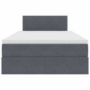 Letto con Contenitore Grigio scuro 120 x 200 cm Velluto
