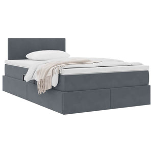 Letto con Contenitore Grigio scuro 120 x 200 cm Velluto
