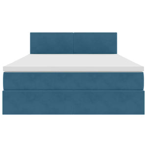 Letto con Contenitore Blu Scuro 140 x 200 cm Velluto 3370705