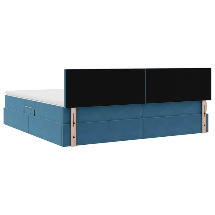 Letto con Contenitore Blu Scuro 200 x 200 cm Velluto 3370723