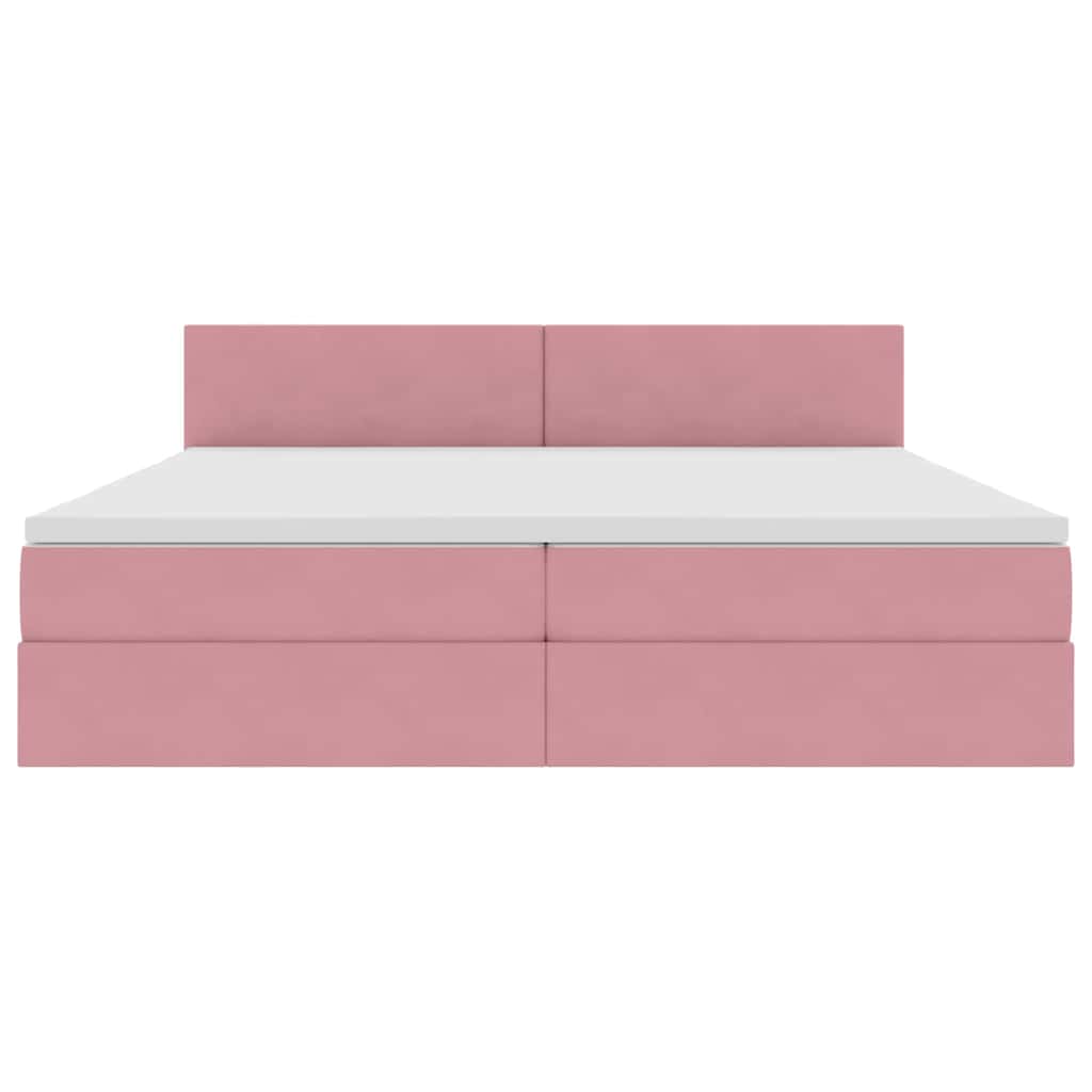 Letto con Contenitore con materasso Rosa 200 x 200 cm Velluto 3370724
