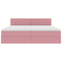 Letto con Contenitore con materasso Rosa 200 x 200 cm Velluto 3370724