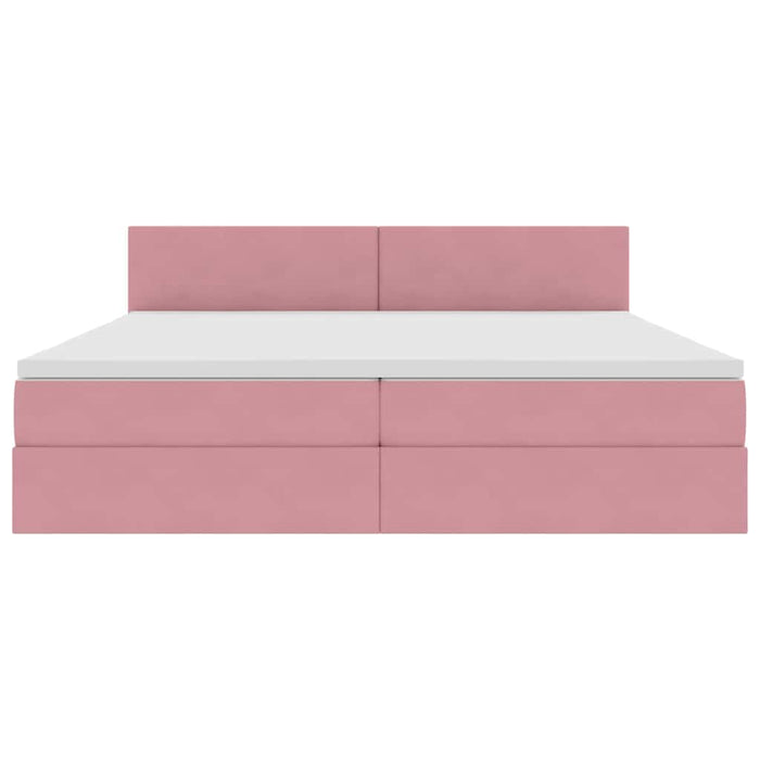 Letto con Contenitore con materasso Rosa 200 x 200 cm Velluto 3370724