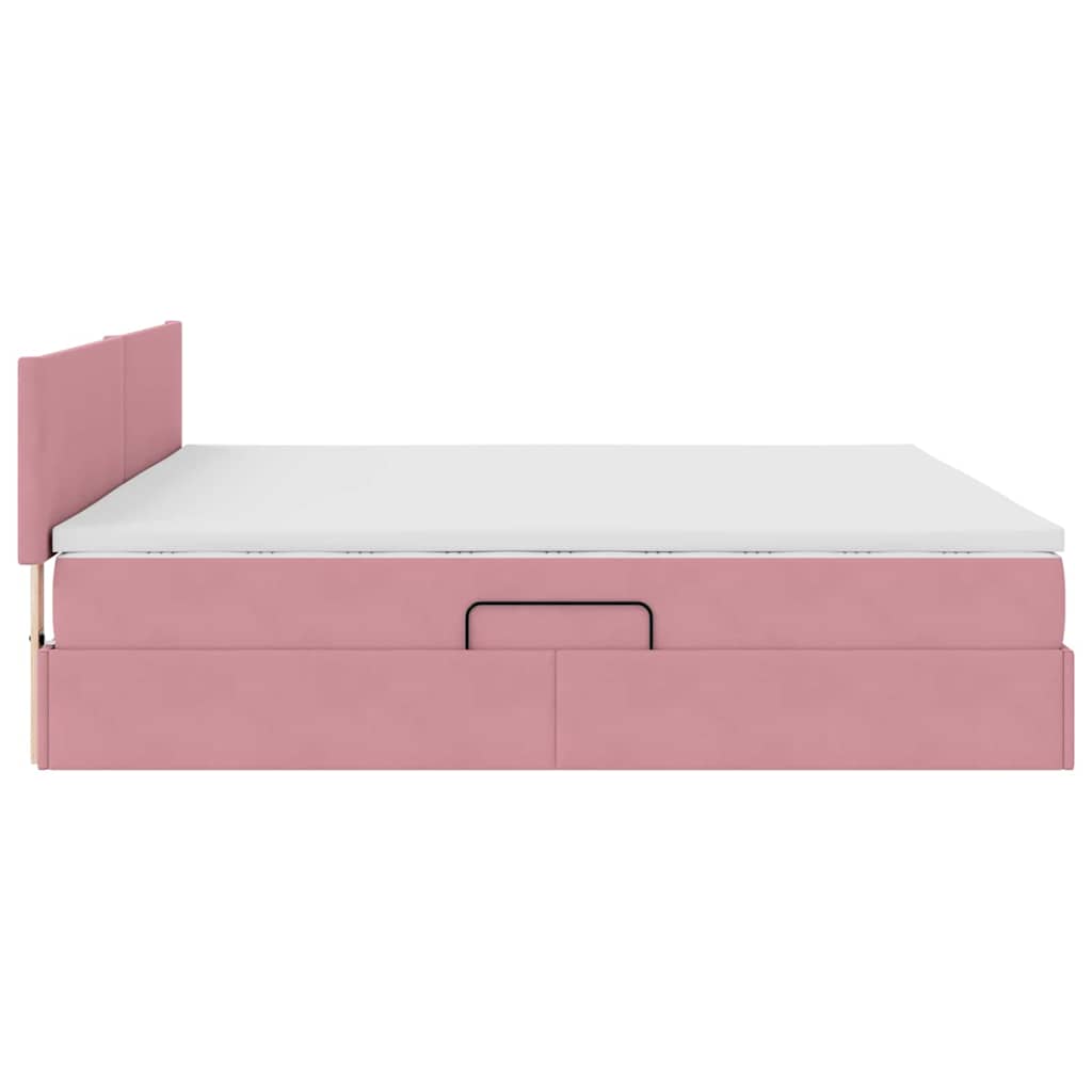 Letto con Contenitore con materasso Rosa 200 x 200 cm Velluto 3370724