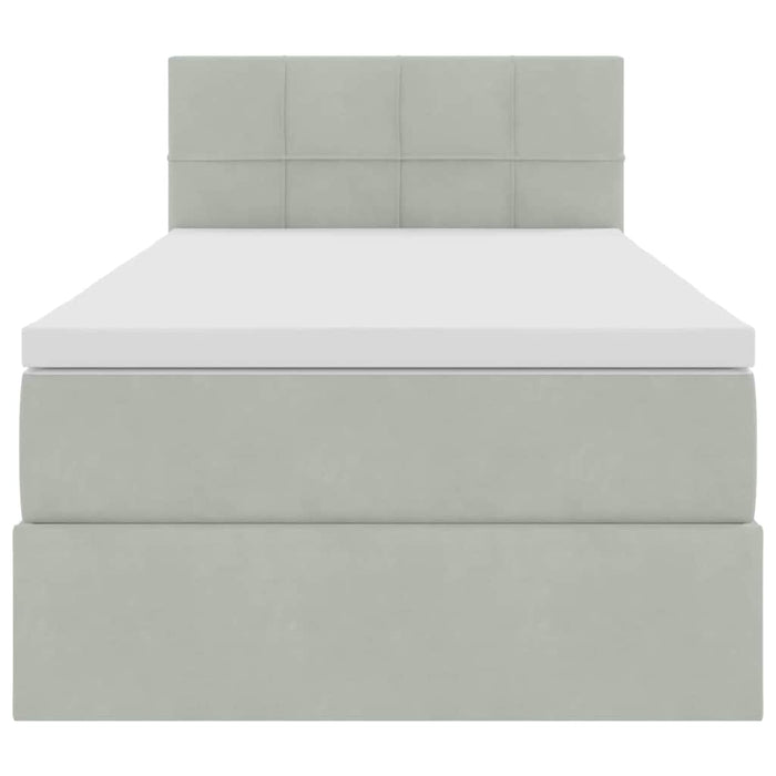Letto con Contenitore Grigio chiaro 90 x 190 cm Velluto 3370725
