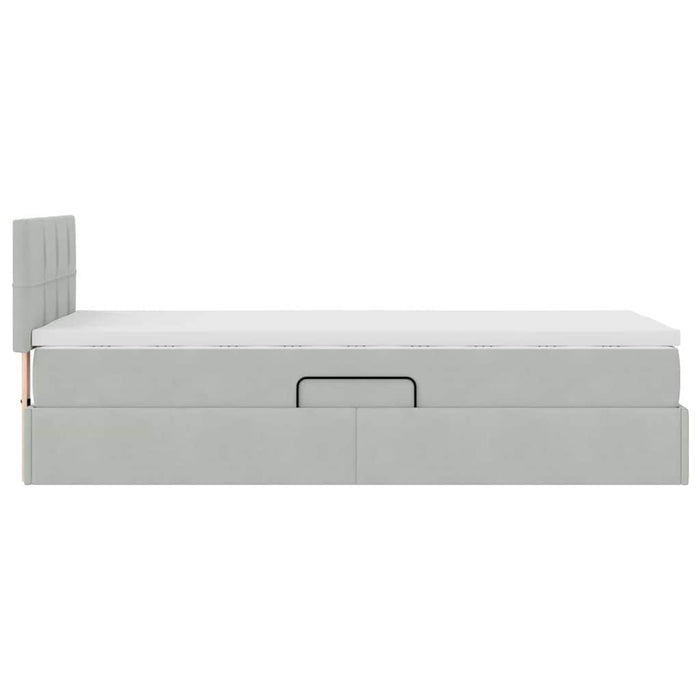 Letto con Contenitore Grigio chiaro 90 x 200 cm Velluto 3370731