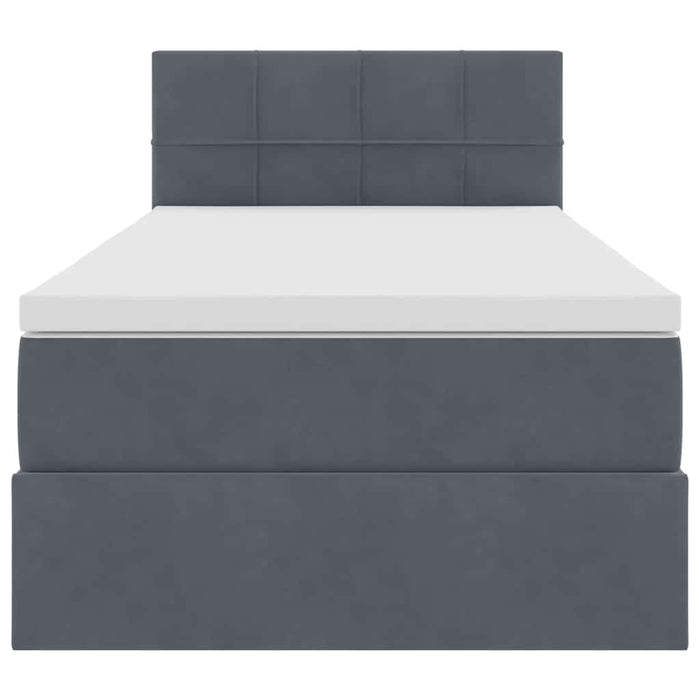 Letto con Contenitore Grigio scuro 90 x 200 cm Velluto 3370732