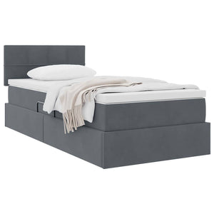 Letto con Contenitore Grigio scuro 90 x 200 cm Velluto 3370732