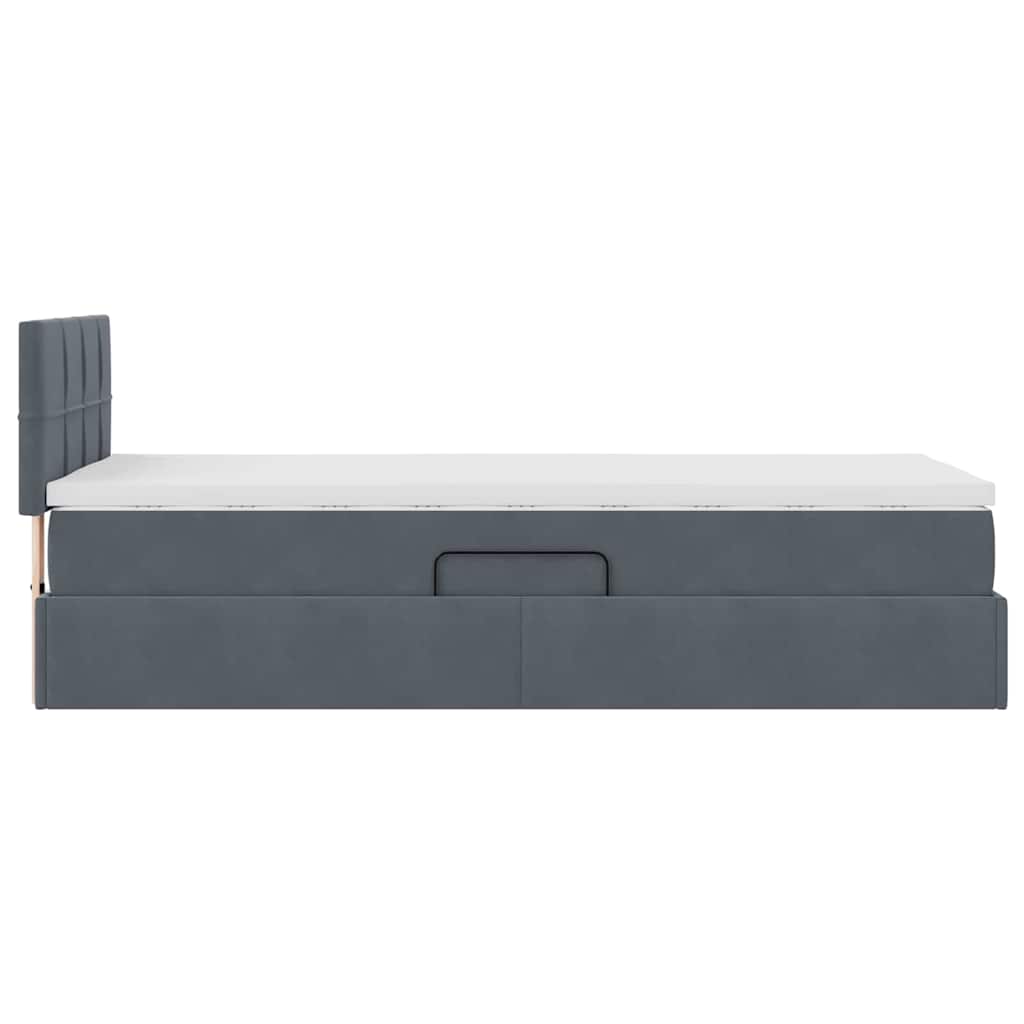 Letto con Contenitore Grigio scuro 90 x 200 cm Velluto 3370732