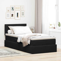 Letto con Contenitore con materasso Nero 90 x 200 cm Velluto 3370733