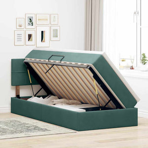 Letto con Contenitore Verde Scuro 90 x 200 cm Velluto 3370734