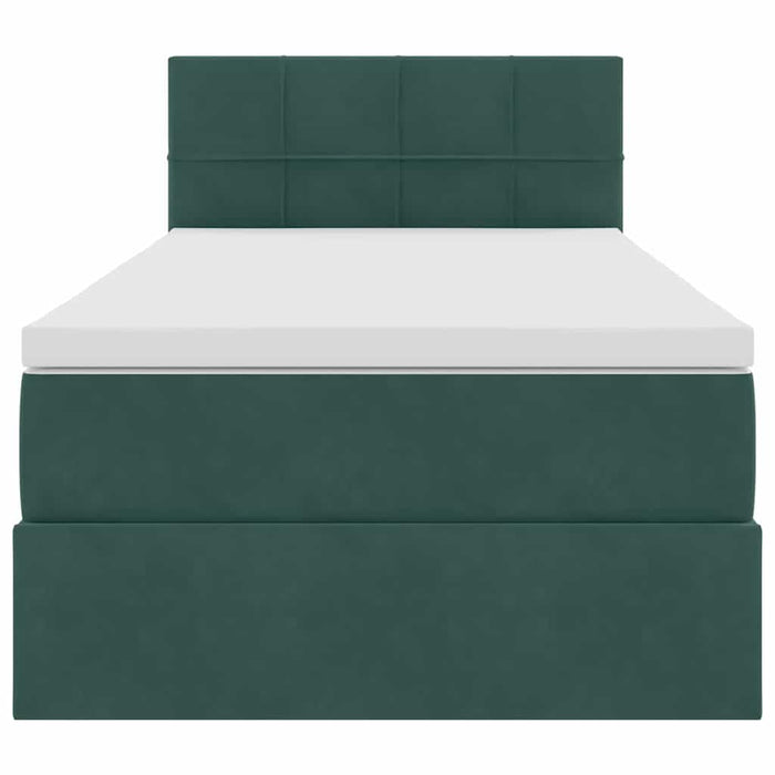 Letto con Contenitore Verde Scuro 90 x 200 cm Velluto 3370734
