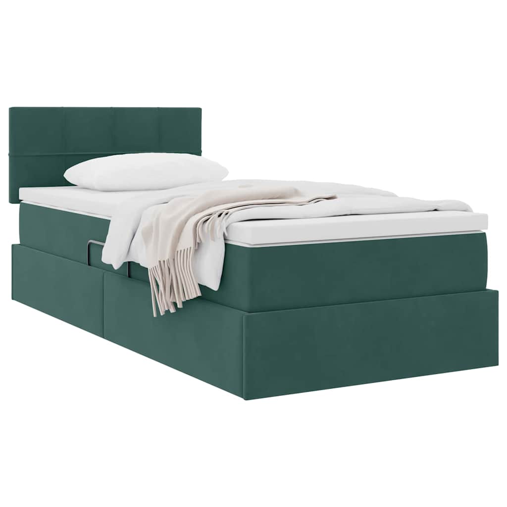 Letto con Contenitore Verde Scuro 90 x 200 cm Velluto 3370734
