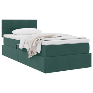 Letto con Contenitore Verde Scuro 90 x 200 cm Velluto 3370734