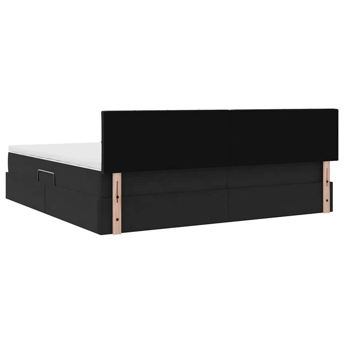 Letto con Contenitore con materasso Nero 200 x 200 cm Velluto 3370781