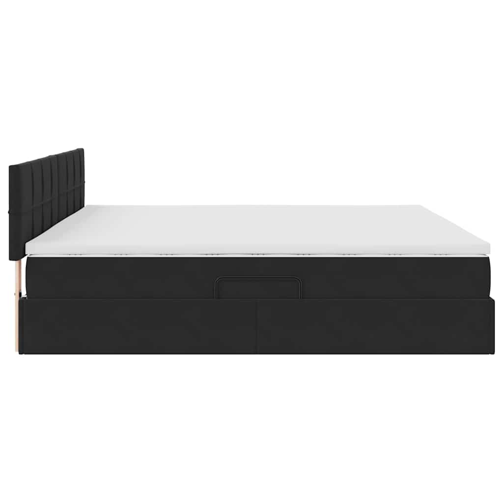 Letto con Contenitore con materasso Nero 200 x 200 cm Velluto 3370781