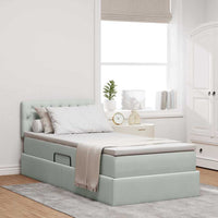 Letto con Contenitore Grigio chiaro 90 x 190 cm Velluto 3370785