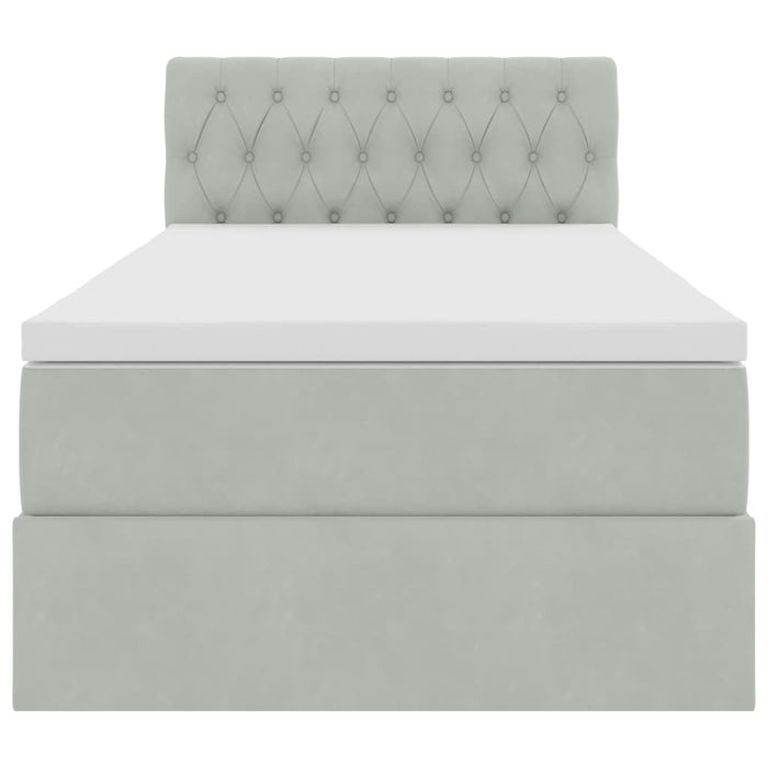 Letto con Contenitore Grigio chiaro 90 x 190 cm Velluto 3370785