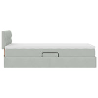 Letto con Contenitore Grigio chiaro 90 x 200 cm Velluto 3370791