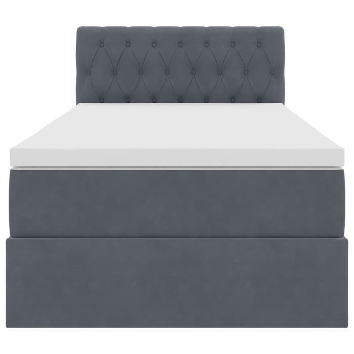 Letto con Contenitore Grigio scuro 90 x 200 cm Velluto 3370792