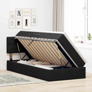 Letto con Contenitore con materasso Nero 90 x 200 cm Velluto 3370793