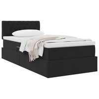 Letto con Contenitore con materasso Nero 90 x 200 cm Velluto 3370793