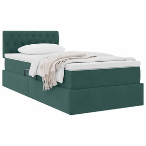 Letto con Contenitore Verde Scuro 90 x 200 cm Velluto 3370794
