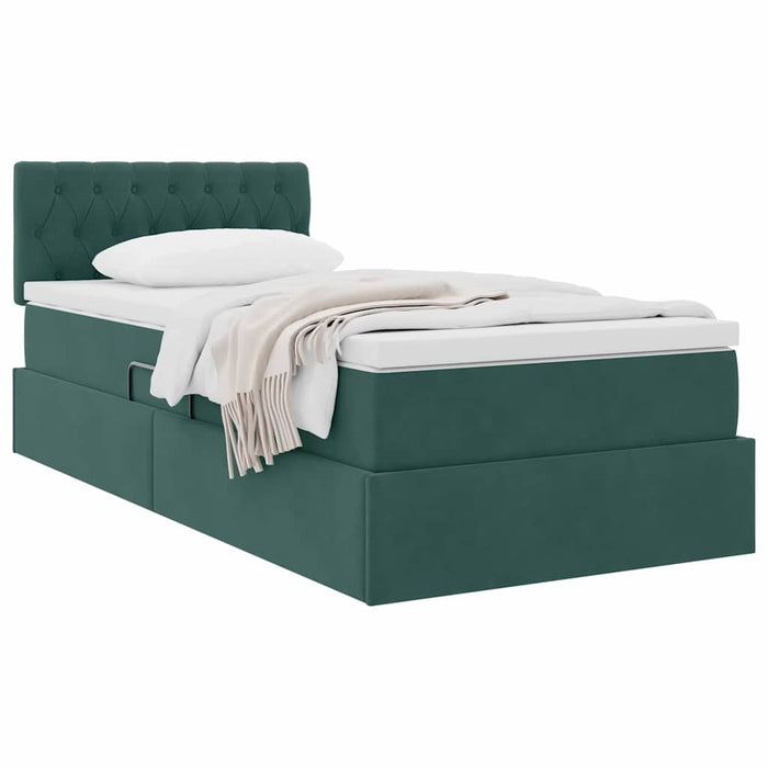 Letto con Contenitore Verde Scuro 90 x 200 cm Velluto 3370794