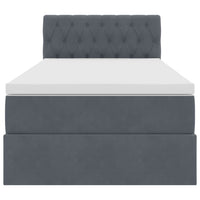 Letto con Contenitore Grigio scuro 100 x 200 cm Velluto 3370798