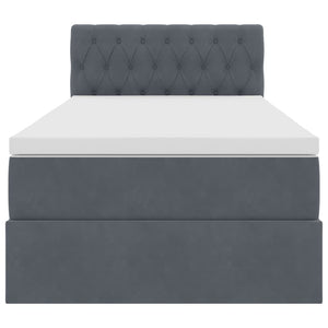 Letto con Contenitore Grigio scuro 100 x 200 cm Velluto 3370798