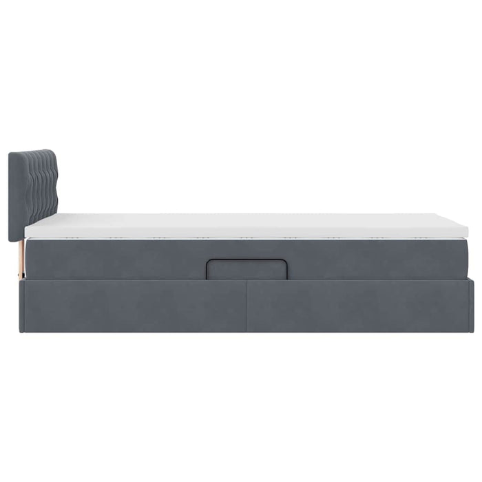 Letto con Contenitore Grigio scuro 100 x 200 cm Velluto 3370798