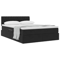 Letto con Contenitore con materasso Nero 140 x 190 cm Velluto 3370817
