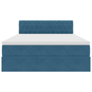 Letto con Contenitore Blu Scuro 140 x 190 cm Velluto 3370819
