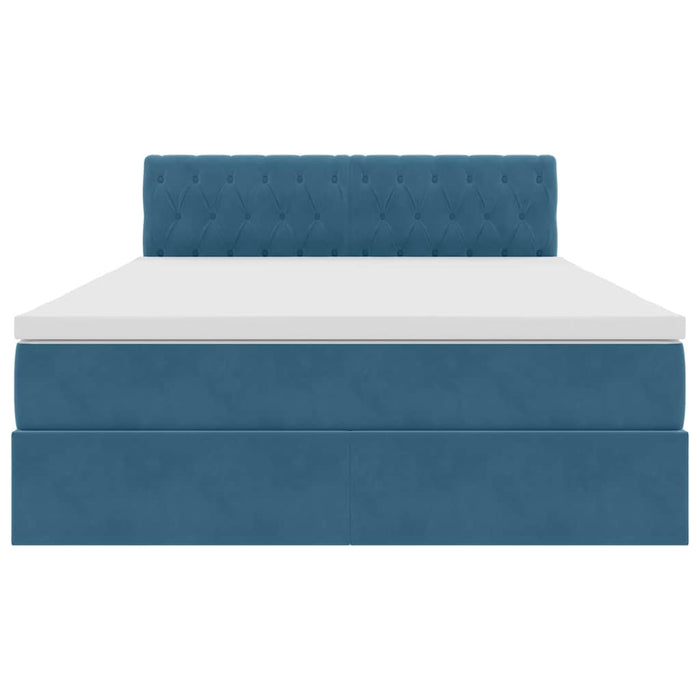 Letto con Contenitore Blu Scuro 140 x 190 cm Velluto 3370819