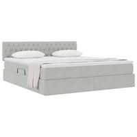 Letto con Contenitore Grigio chiaro 160 x 200 cm Velluto 3370827