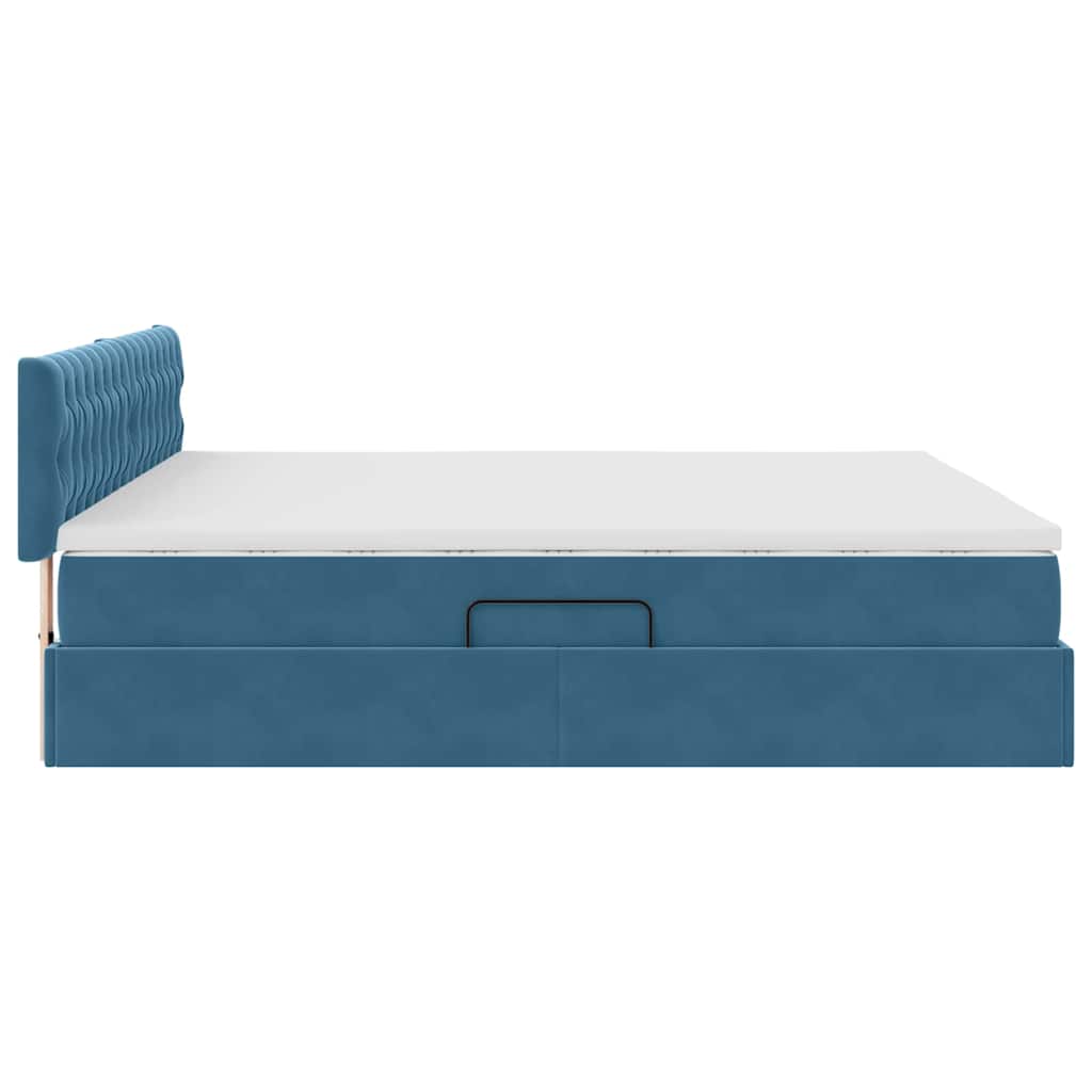 Letto con Contenitore Blu Scuro 160 x 200 cm Velluto 3370831