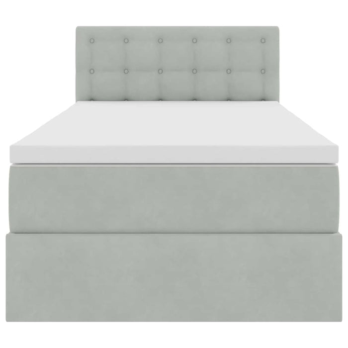 Letto con Contenitore Grigio chiaro 90 x 190 cm Velluto 3370845
