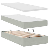 Letto con Contenitore Grigio chiaro 90 x 190 cm Velluto 3370845