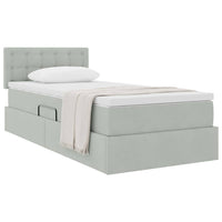 Letto con Contenitore Grigio chiaro 90 x 200 cm Velluto 3370851